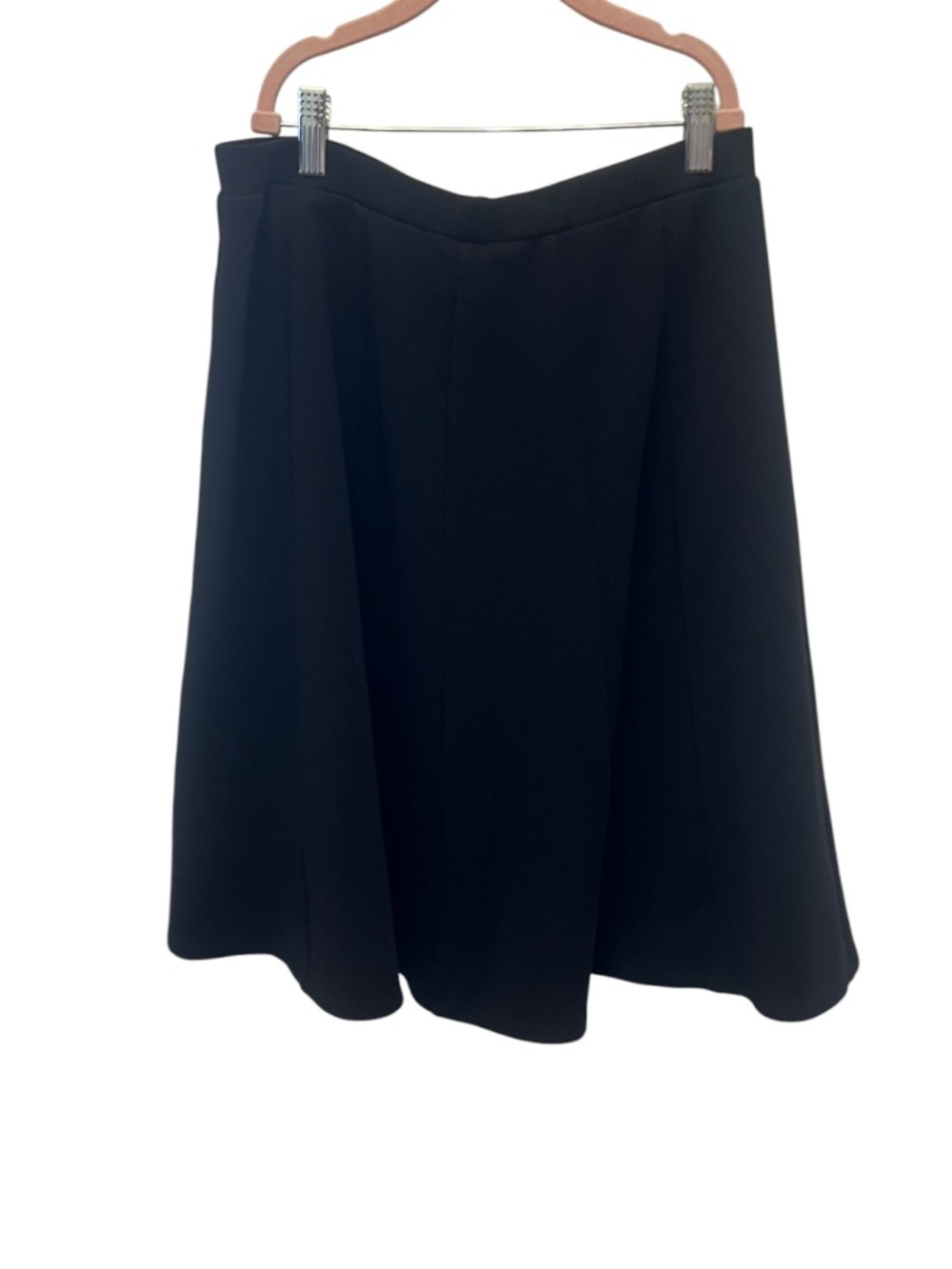 NY Collection Black Textured A-Line Skirt Size Small VGUC